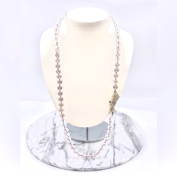 J. Crew Nautical Seahorse Glass Bead Long‎ Charm Necklace - Picture 2 of 8